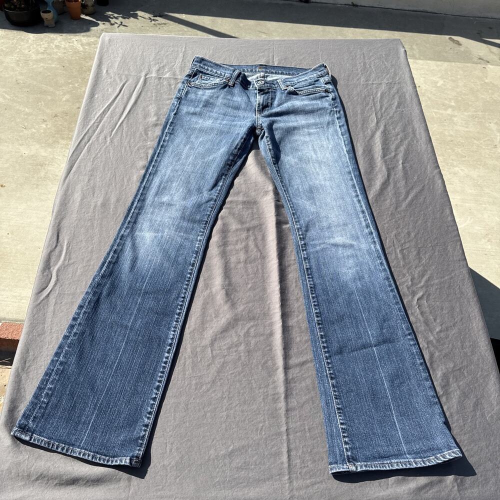 7 For All Mankind Low Rise Bootcut Jeans Womens 29 Medium Wash Denim